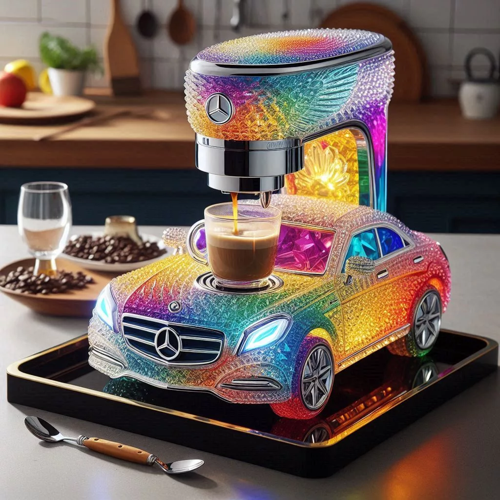 Crystal-Mercedes-Shaped-Coffee-Maker