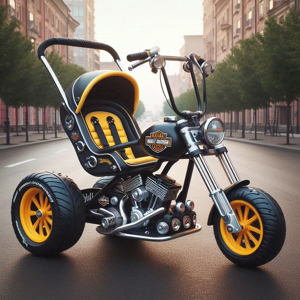 Harley-Davidson-Shaped-Baby-Stroller