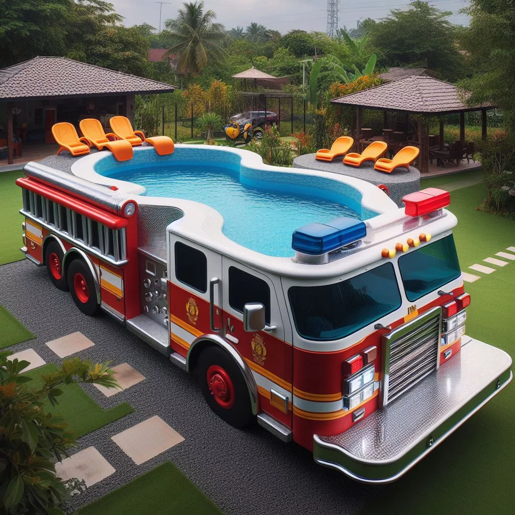 Fire-Truck-Shaped-Outdoor-Pool