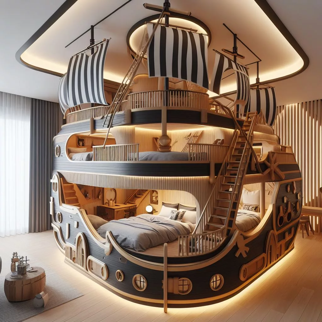 Pirate-Ship-Bunk-Bed-With-Rooms