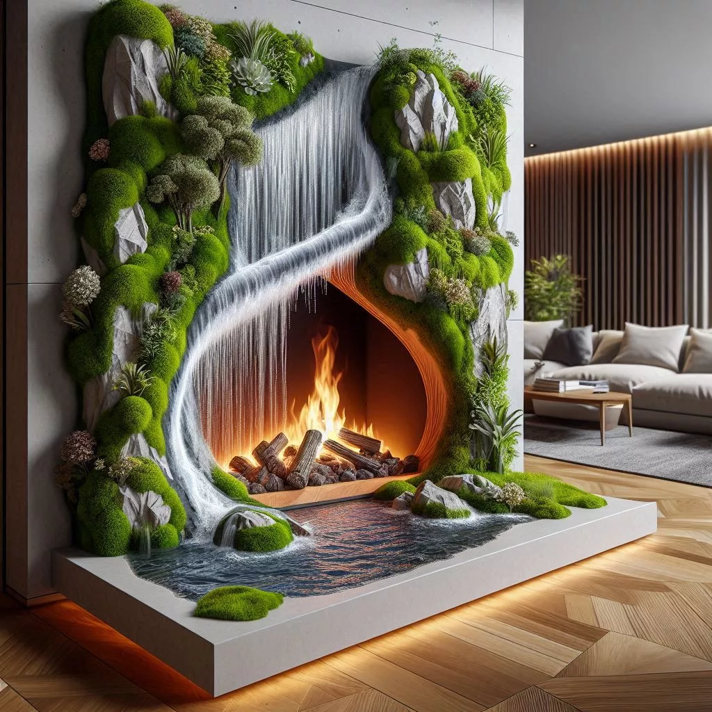 Water-Fall-Shaped-Fireplace