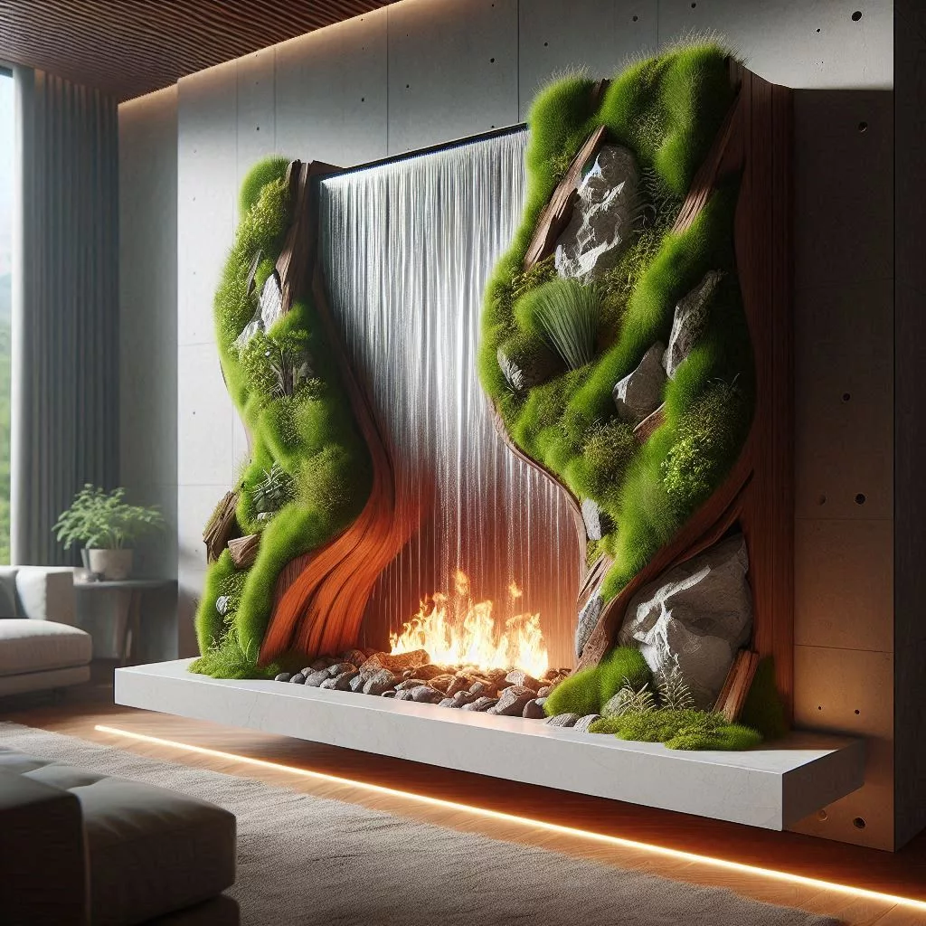 Water-Fall-Shaped-Fireplace